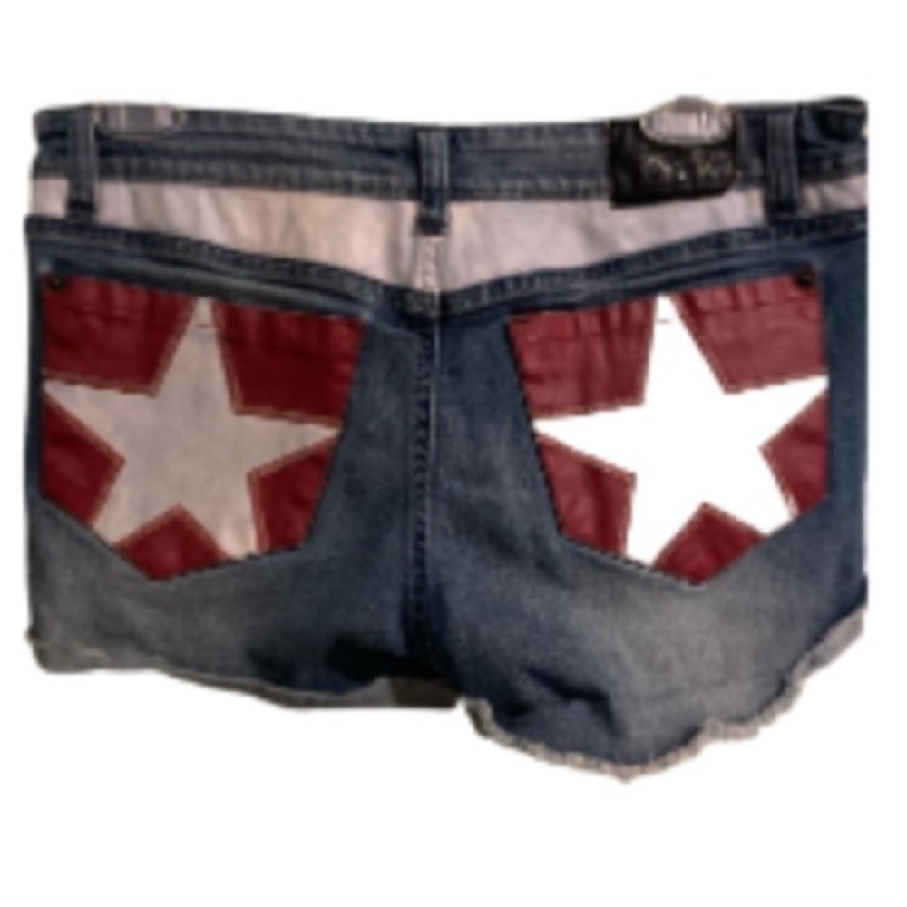 GUC Authentic Icon Denim Shorts with Embellished Stars Size 27